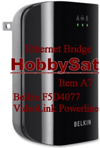 Adapter Front - Belkin F5D4077 VideoLink Powerline Internet Ethernet Bridge Adapter video streaming media player